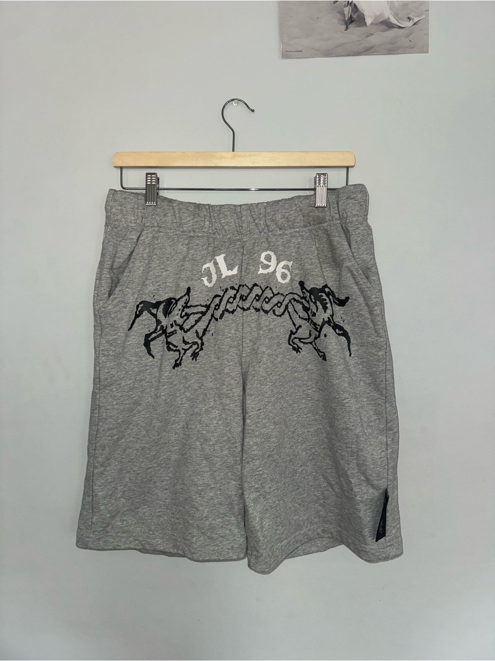 Yung Lean - Jonatan Leandoer Merch. Gray Graphic Athletic Shorts
